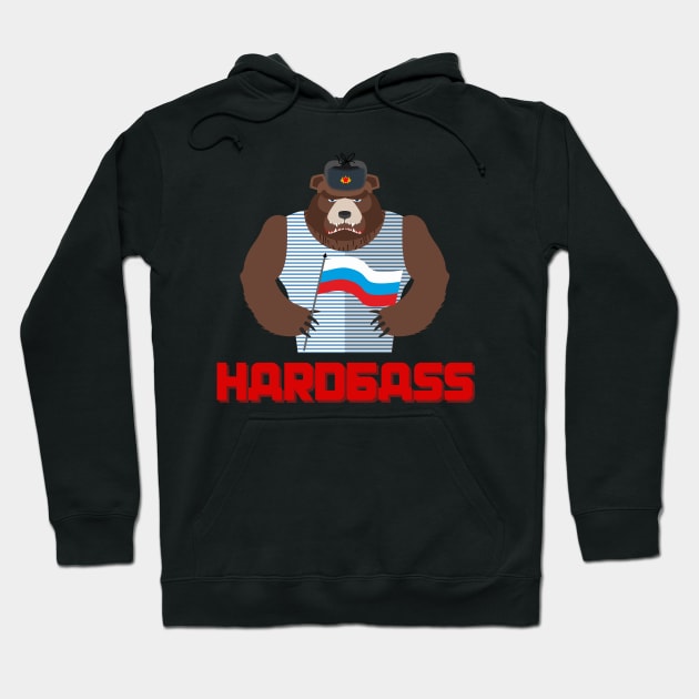 Hardbass Russian Bear Hoodie by SybaDesign